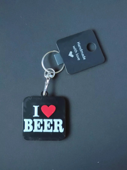 I Love Beer Keychain - Keyring