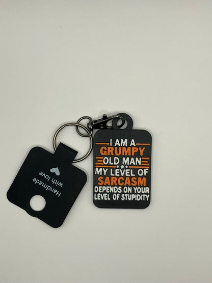 Grumpy Old Man Keyring - Sarcasm - Funny Sentence - Innov8Print3D