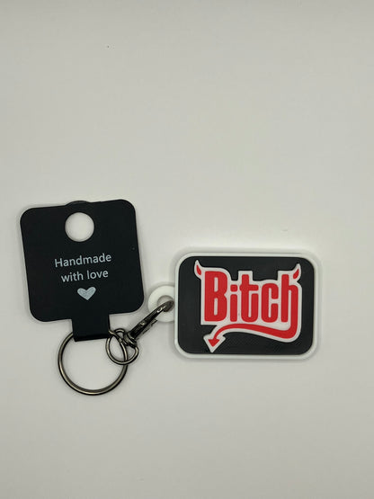 Naughty Word "Bitch" Keyring / Keychain - 3 Color - Innov8Print3D