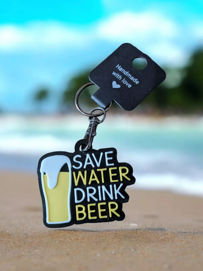 Save Water Drink Beer Keyring