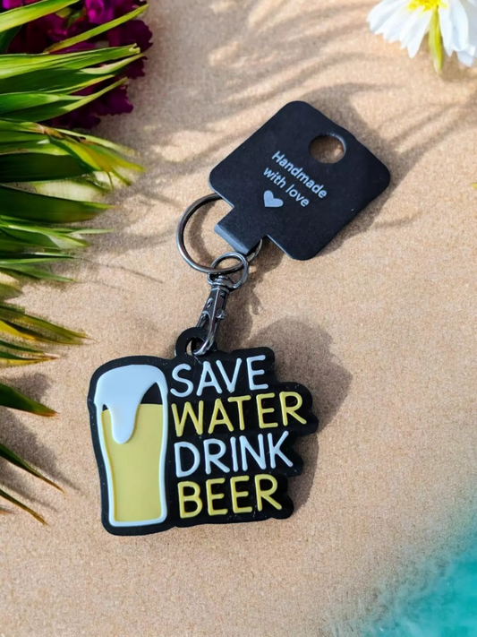 Save Water Drink Beer Keyring