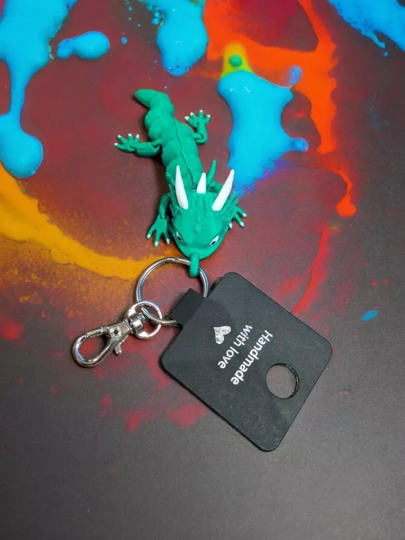 Articulated Spiky Dragon Keychain / Keyring