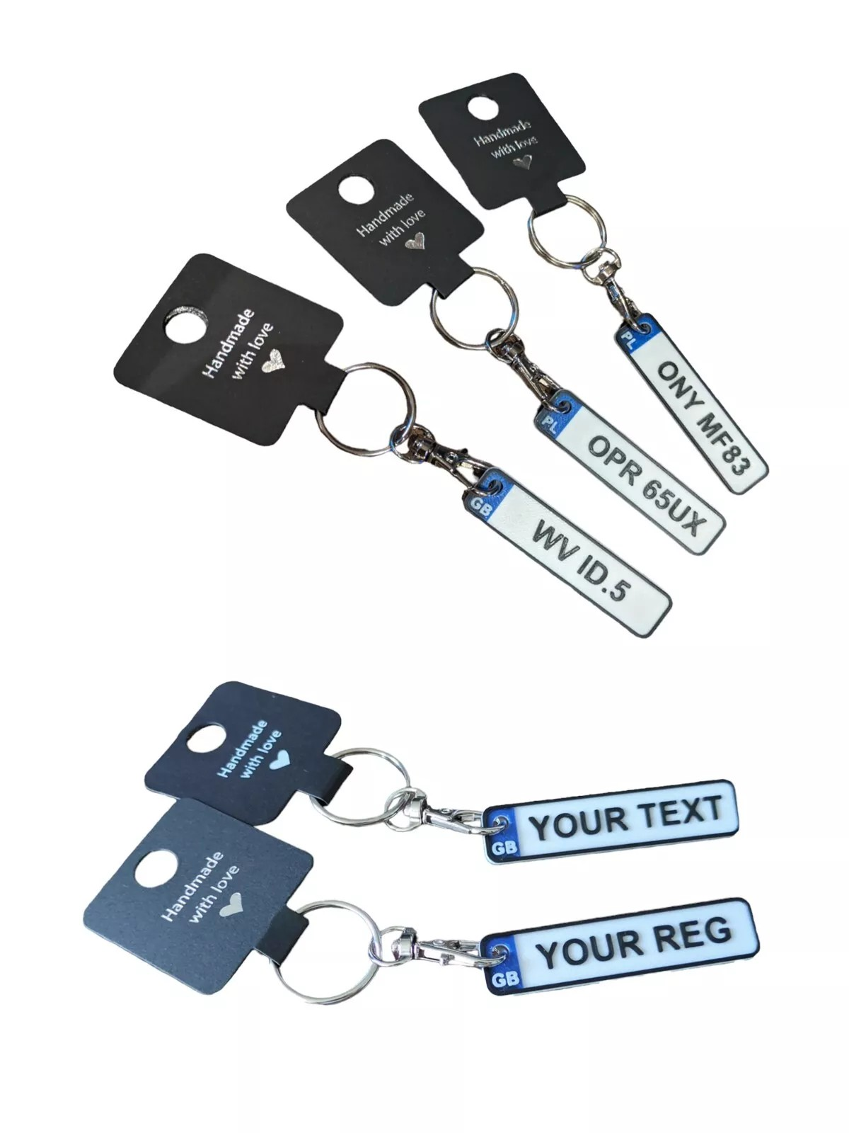 Personalised Car Number Reg Keyring - EU - Set of two - Innov8Print3D