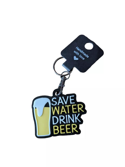 Save Water Drink Beer Keyring